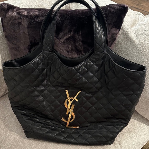 Saint Laurent Cabas YSL Vinyl Tote Bag